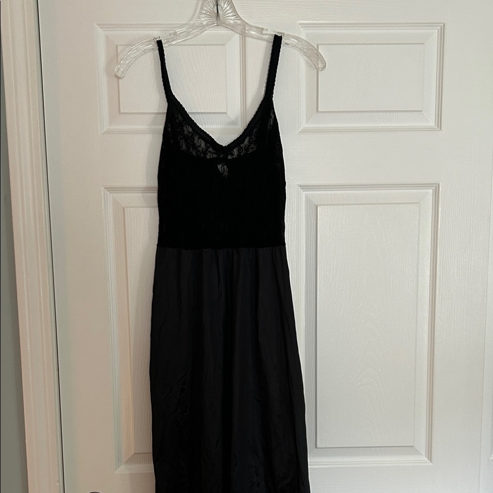 Black lace full slip